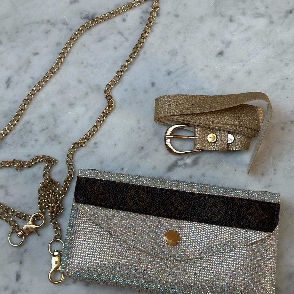 Louis Vuitton Silver and Gold Crossbody Bag